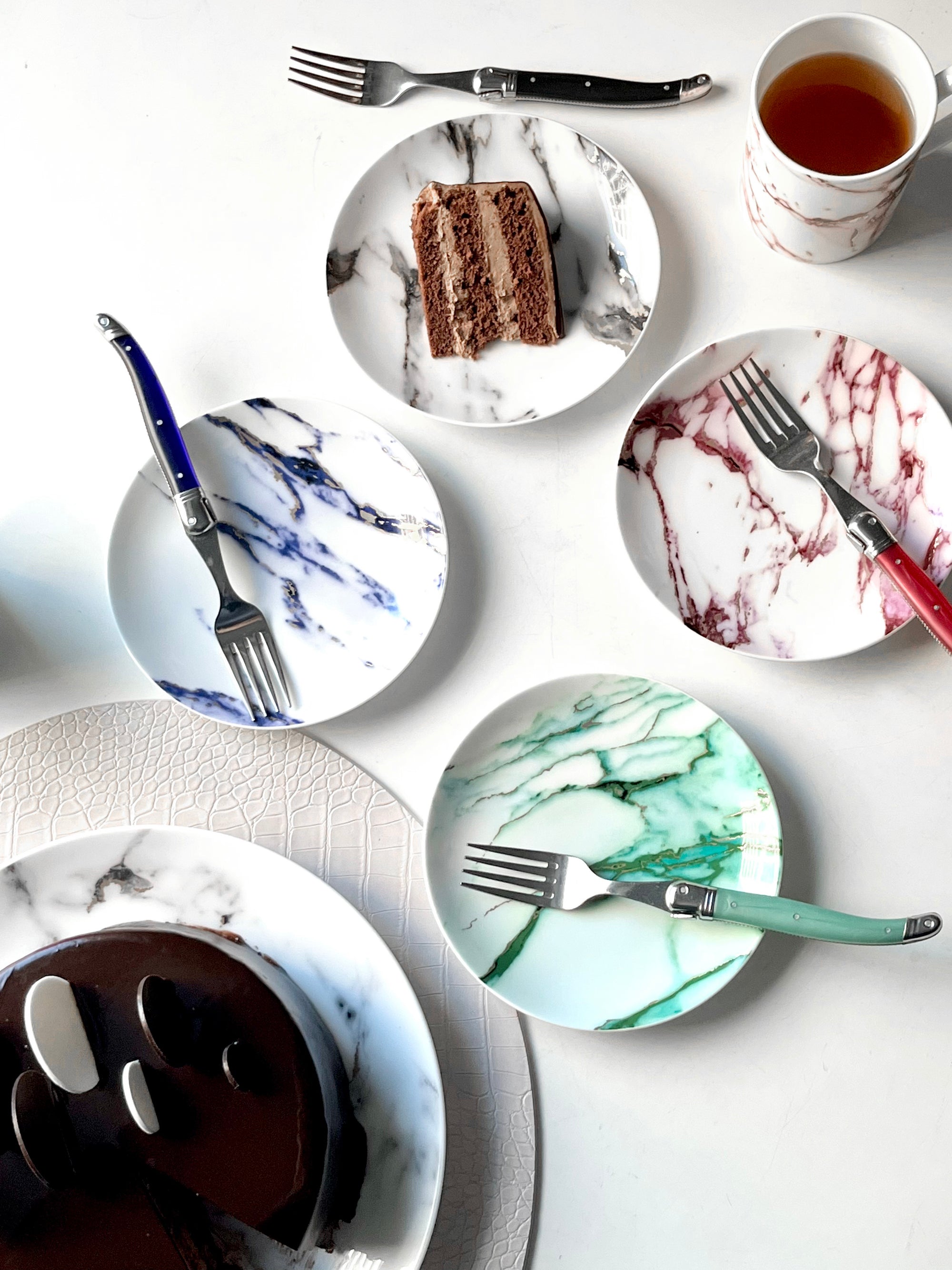 Marble Multicolor Canape Plates - Lifestyle Photo