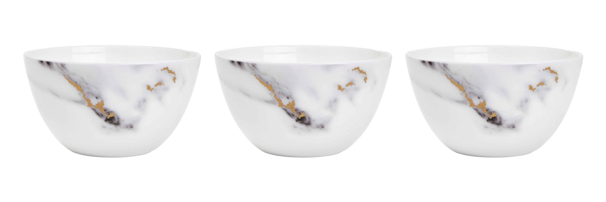 Marble Venice Fog Set of 3, Nut & Olive Bowls White Background Photo