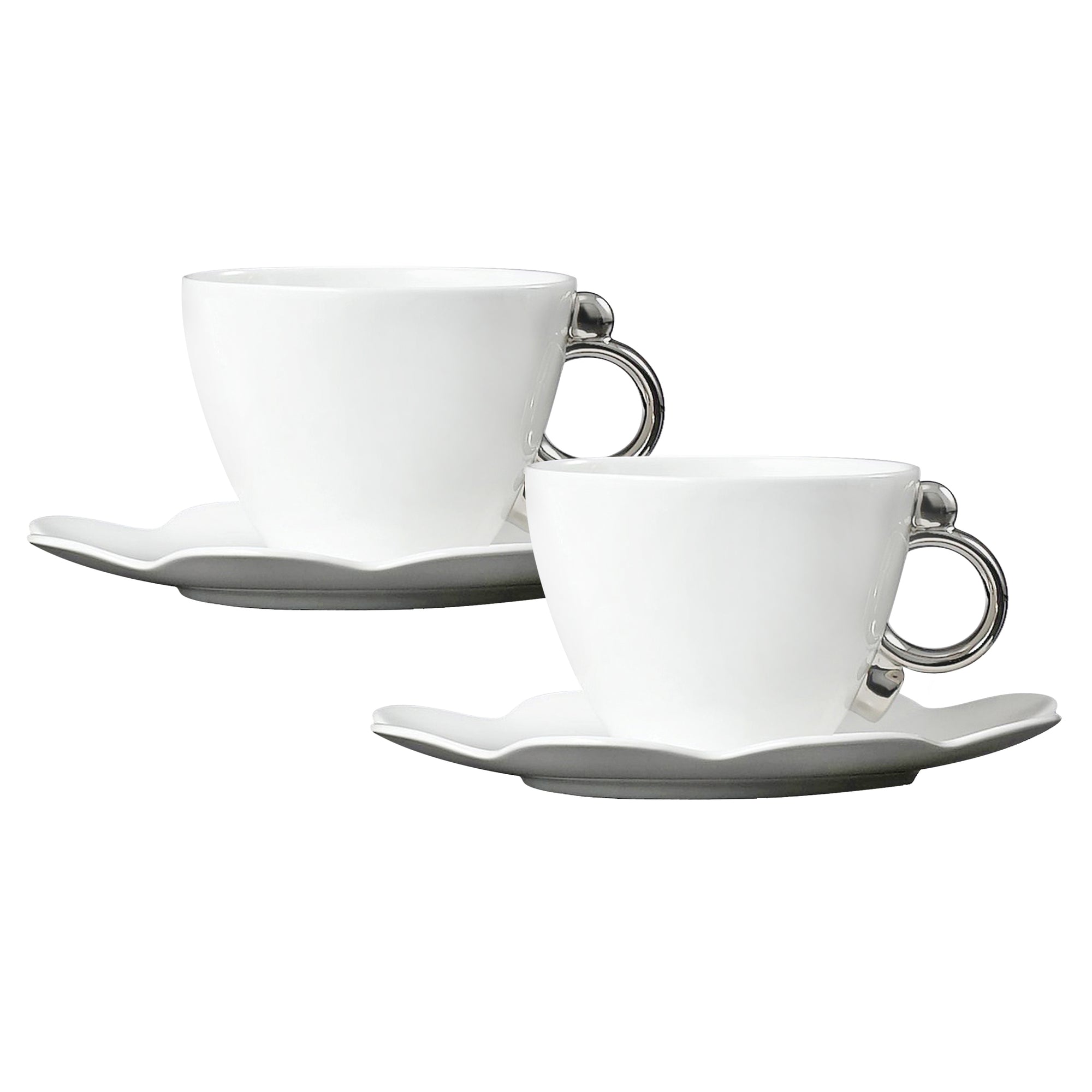 Prouna Cup & Saucer with Gold Rim Set of 2 White Background Photo