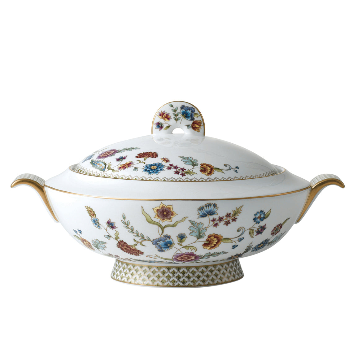 Prouna Gione Covered Vegetable Bowl / Soup Tureen Large White Background Photo