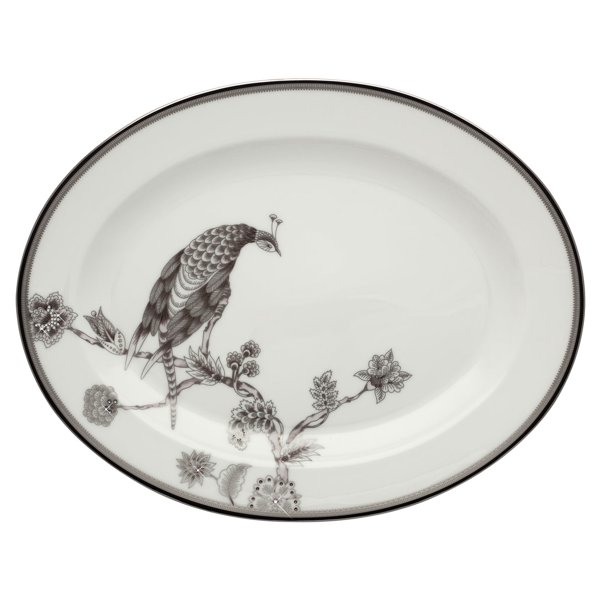 Pavo Silver - 16&quot; Oval Platter