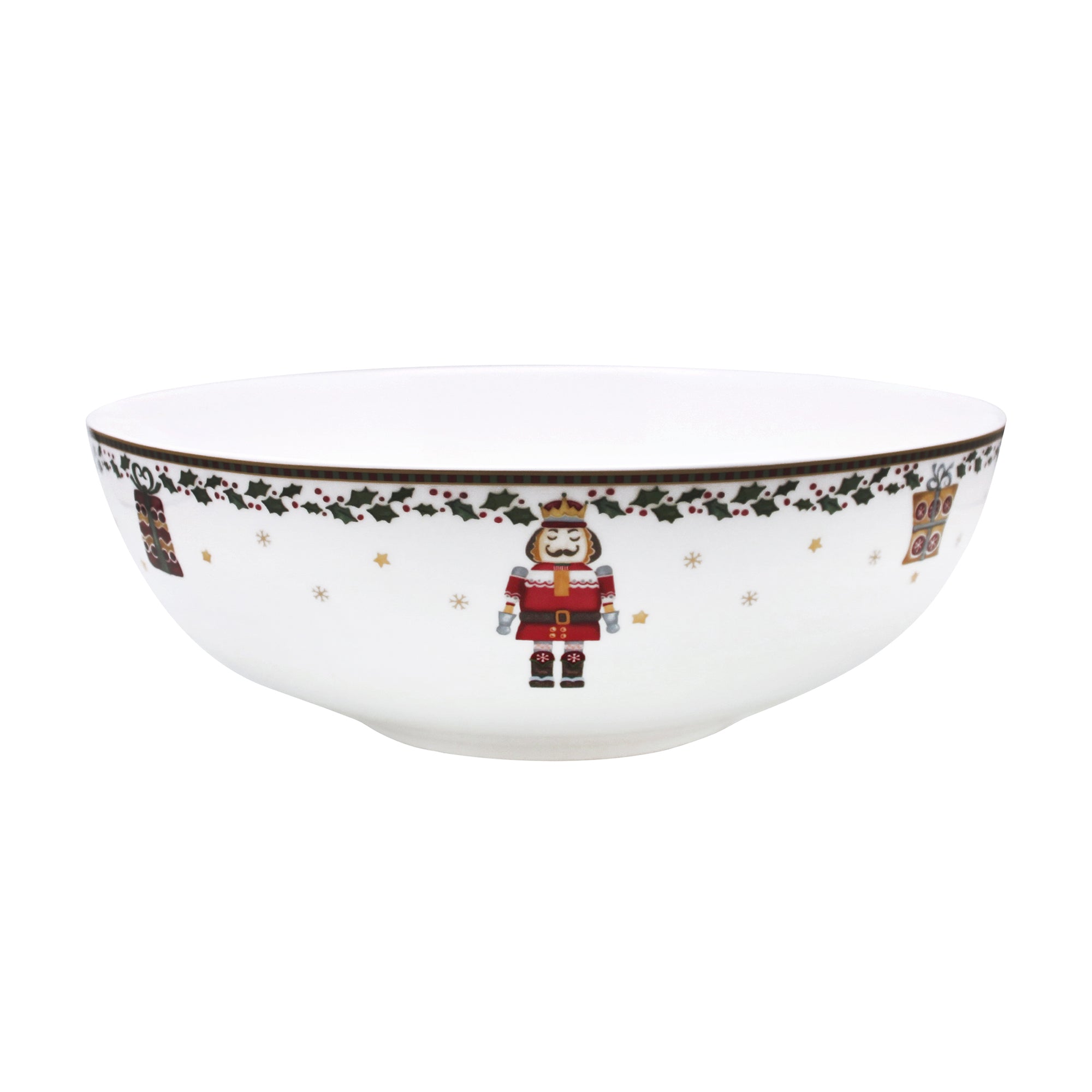 Prouna Nutcracker Serving Bowl White Background Photo