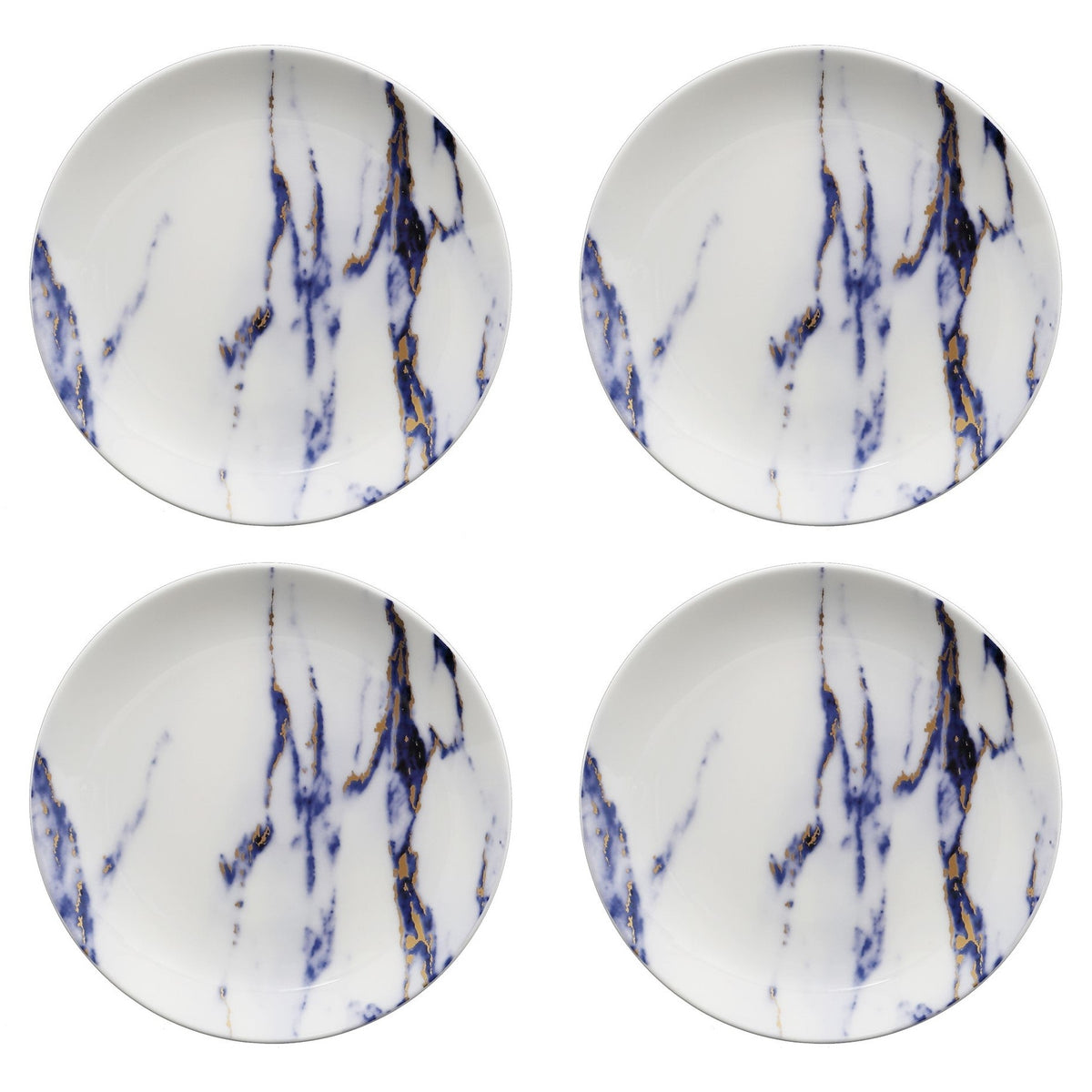 Marble Azure Set of 4, Canape Plates White Background Photo