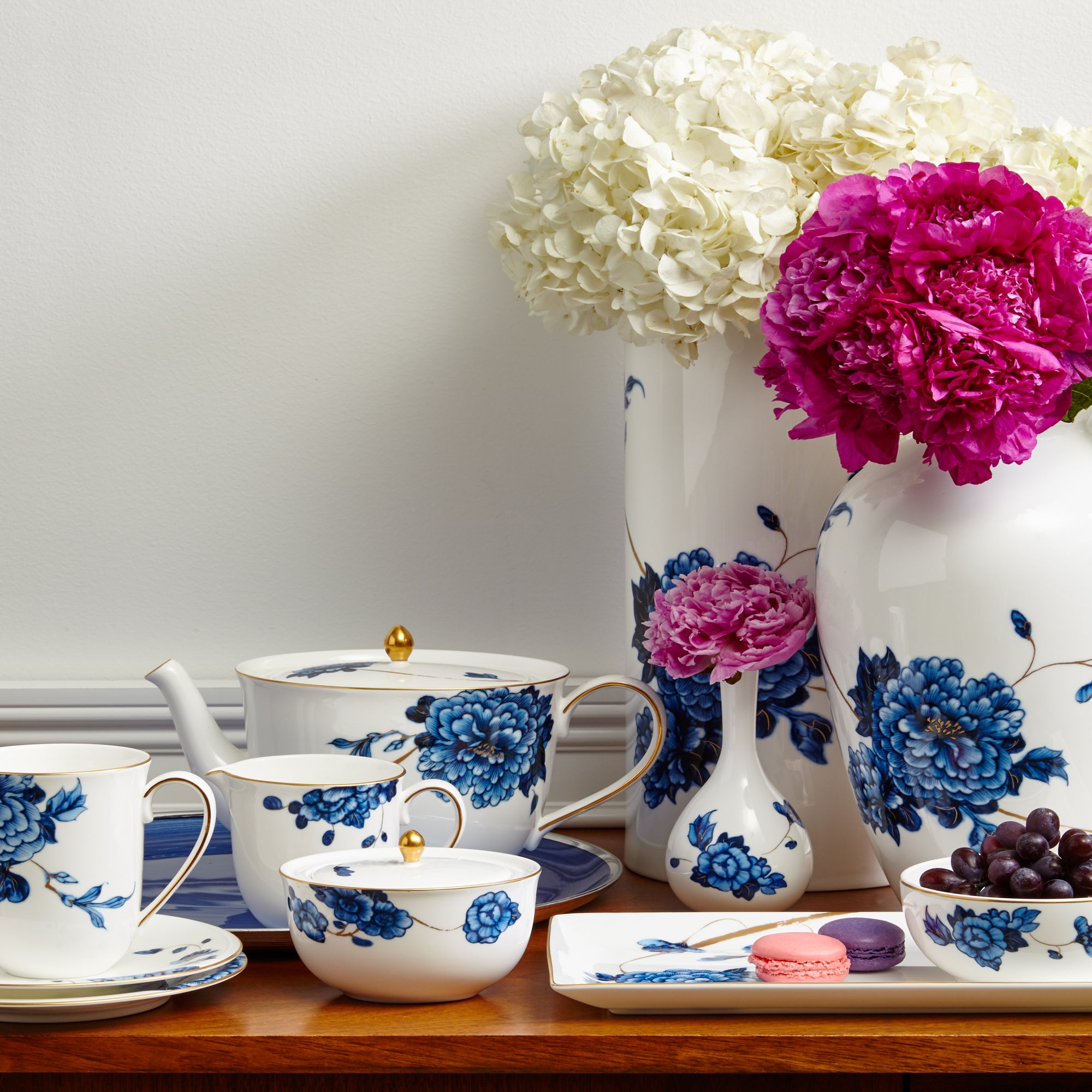 Emperor Flower Tea Cup & Saucer White Background Photo