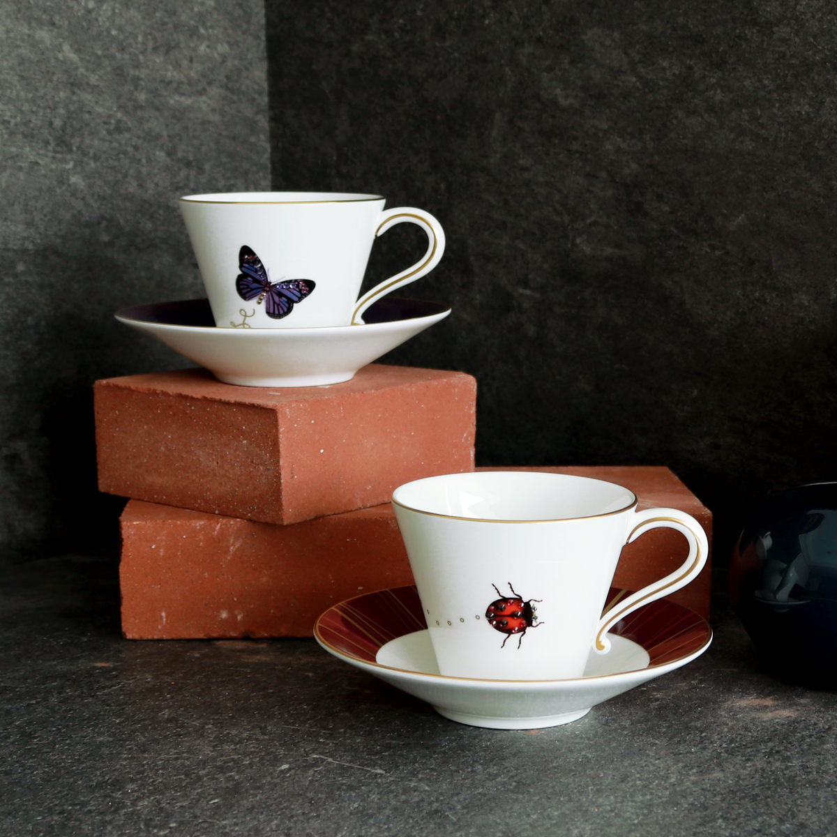 My Ladybug and My butterfly teacup and saucer