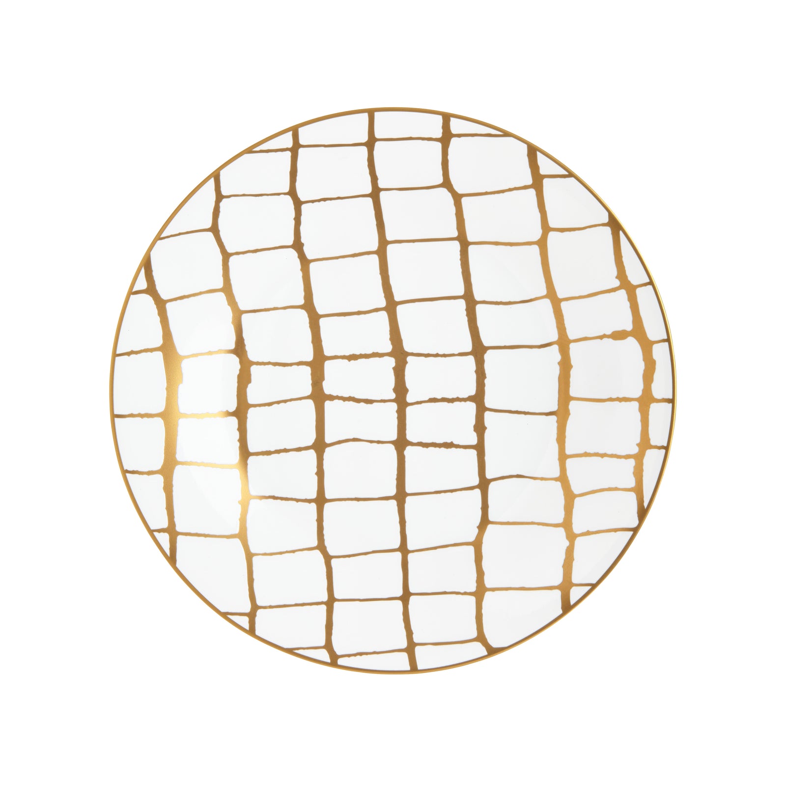 Prouna Alligator Gold Salad / Dessert Plate White Background Photo