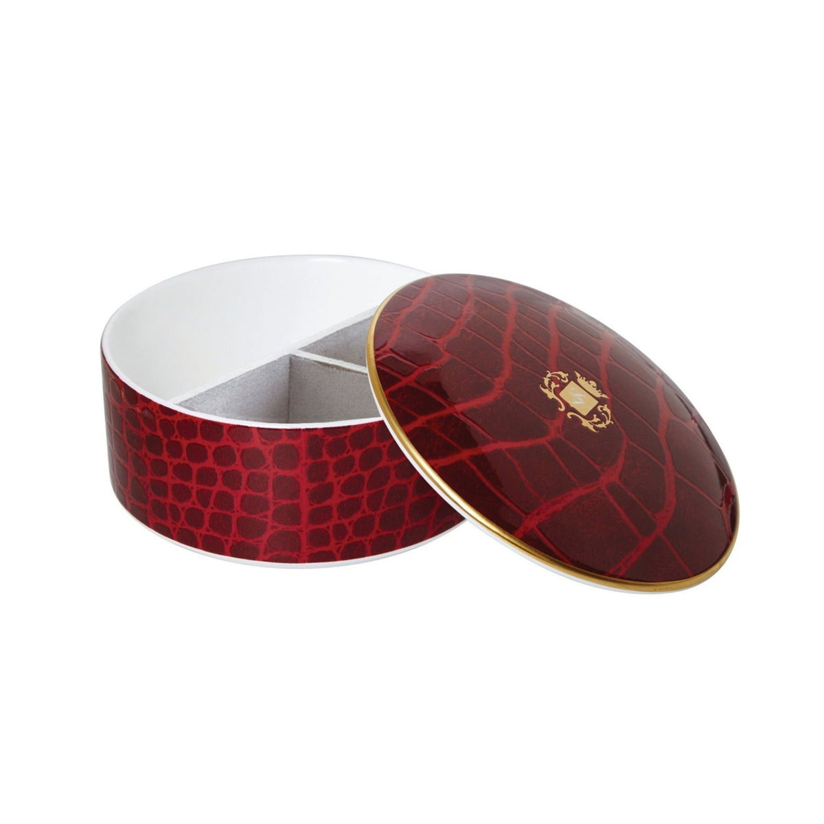 Prouna Alligator Ruby Jewelry Box White Background Photo