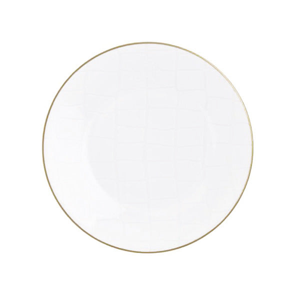 Prouna Alligator White Salad / Dessert Plate White Background Photo