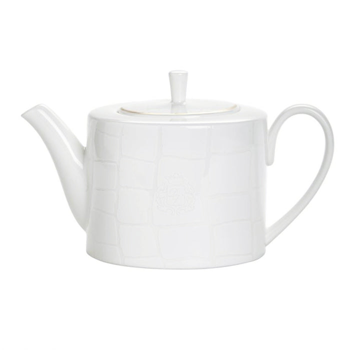 Prouna Alligator White Teapot White Background Photo