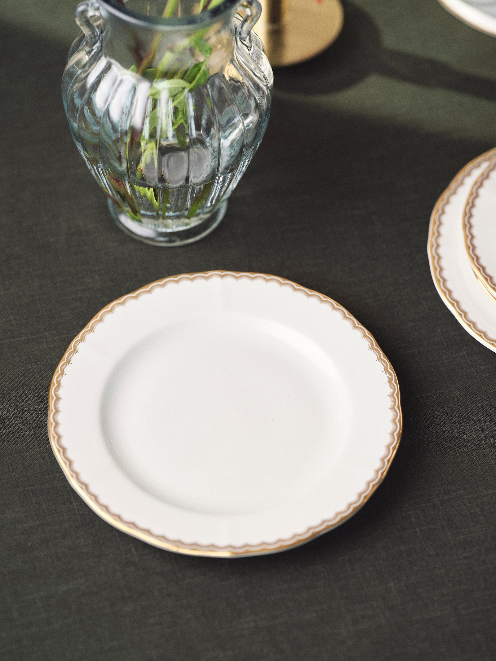 Prouna Antique Gold Salad / Dessert Plate White Background Photo