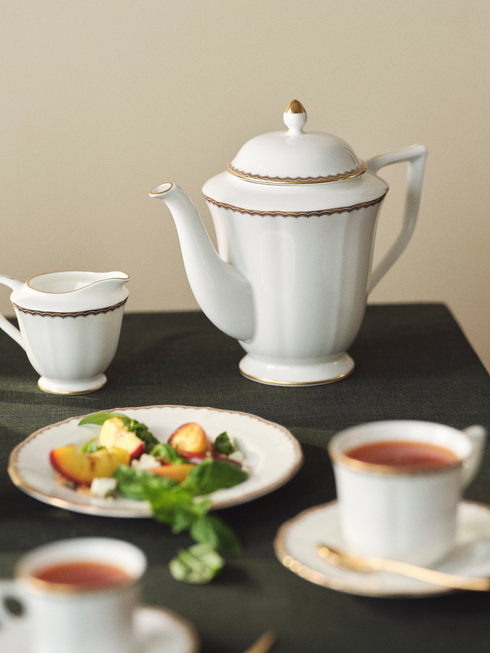 Prouna Antique Gold Coffee Pot White Background Photo