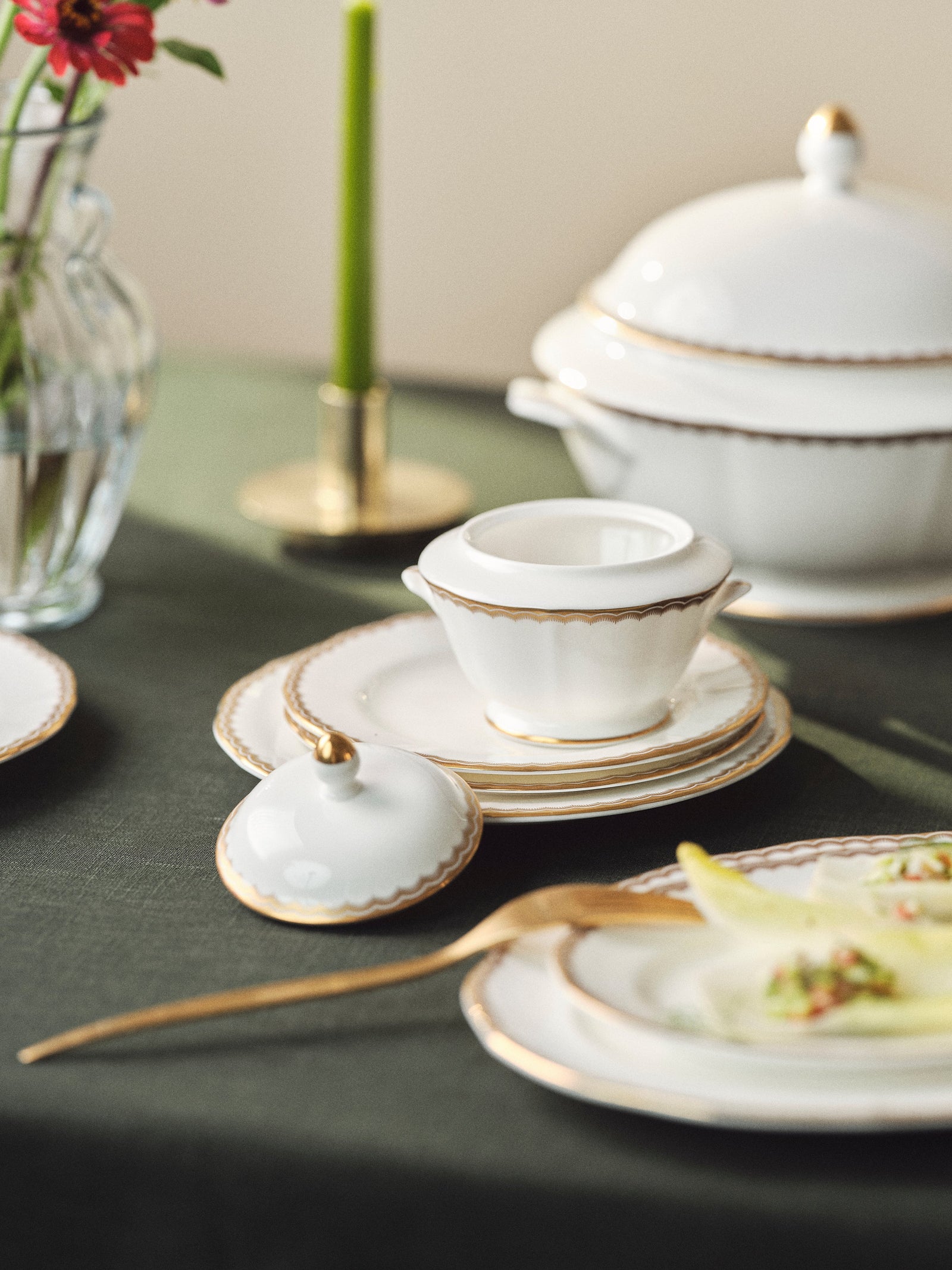 Prouna Antique Gold Bread & Butter Plate White Background Photo