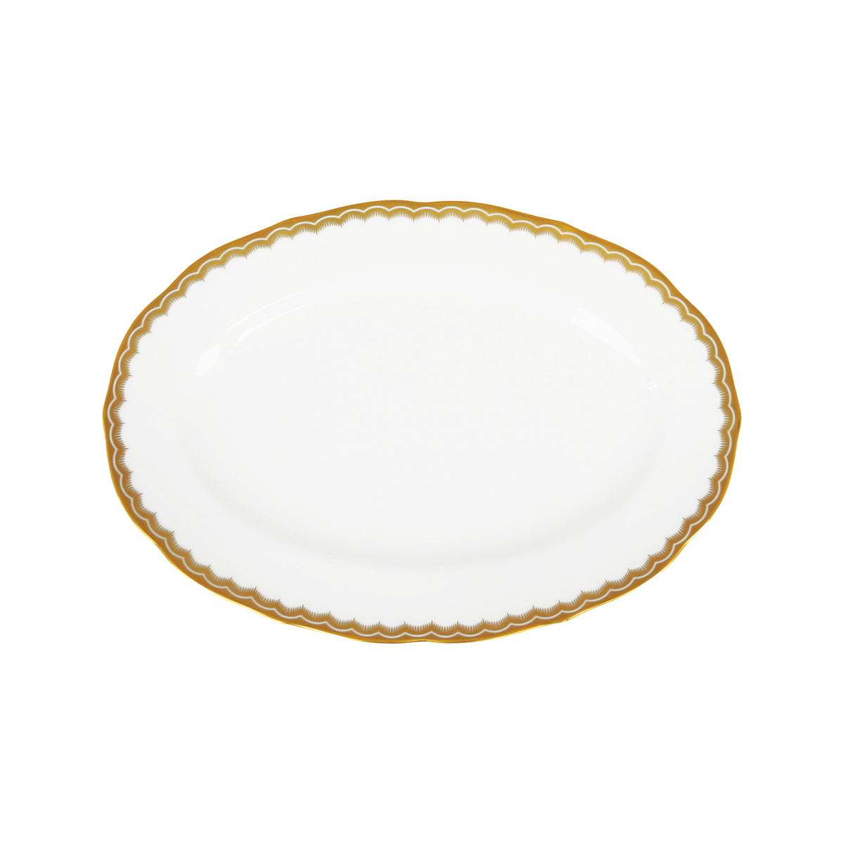 Prouna Antique Gold 9&quot; Oval Platter White Background Photo