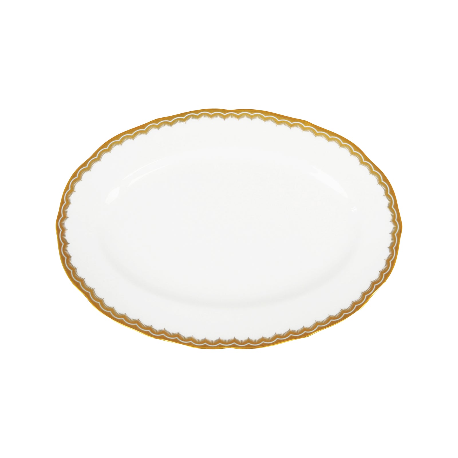 Prouna Antique Gold 9" Oval Platter White Background Photo