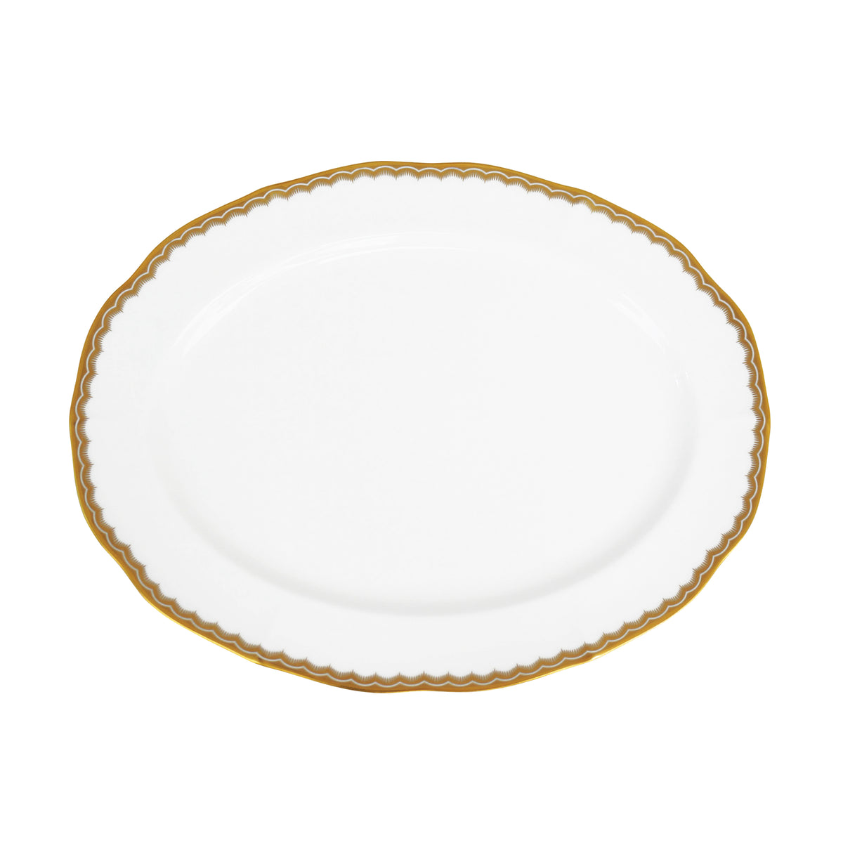 Prouna Antique Gold 11-1/2&quot; Oval Platter White Background Photo