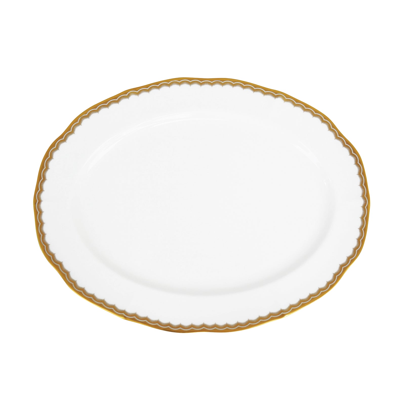 Prouna Antique Gold 11-1/2" Oval Platter White Background Photo