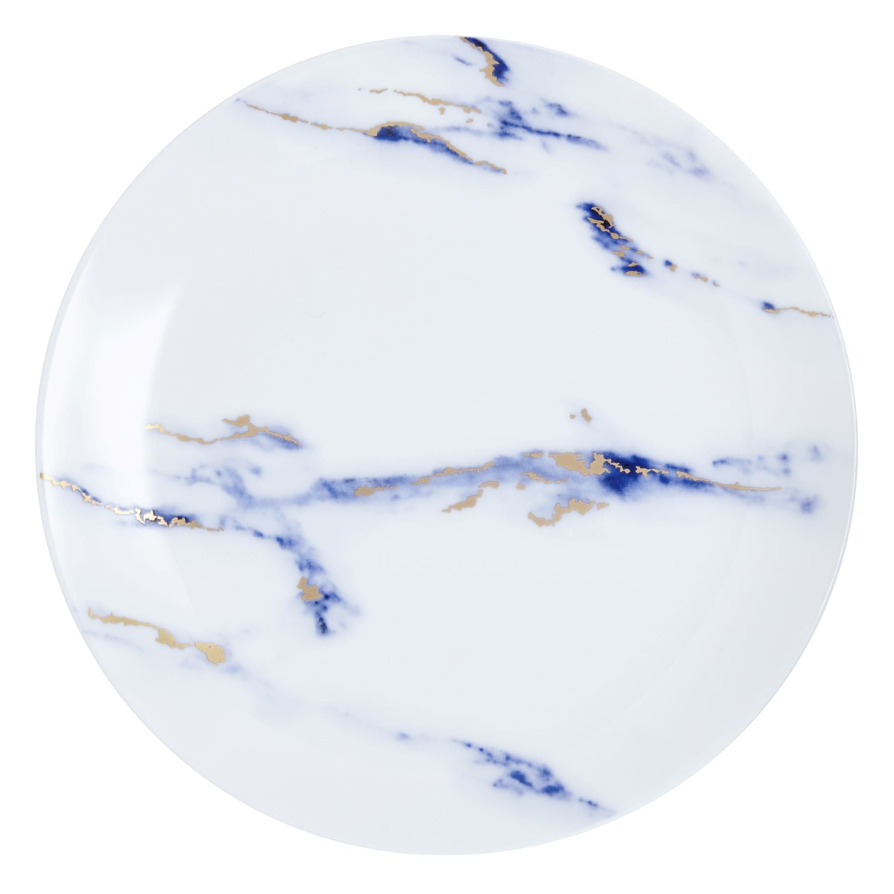 Prouna Marble Azure Salad/Dessert Plate White Background Photo