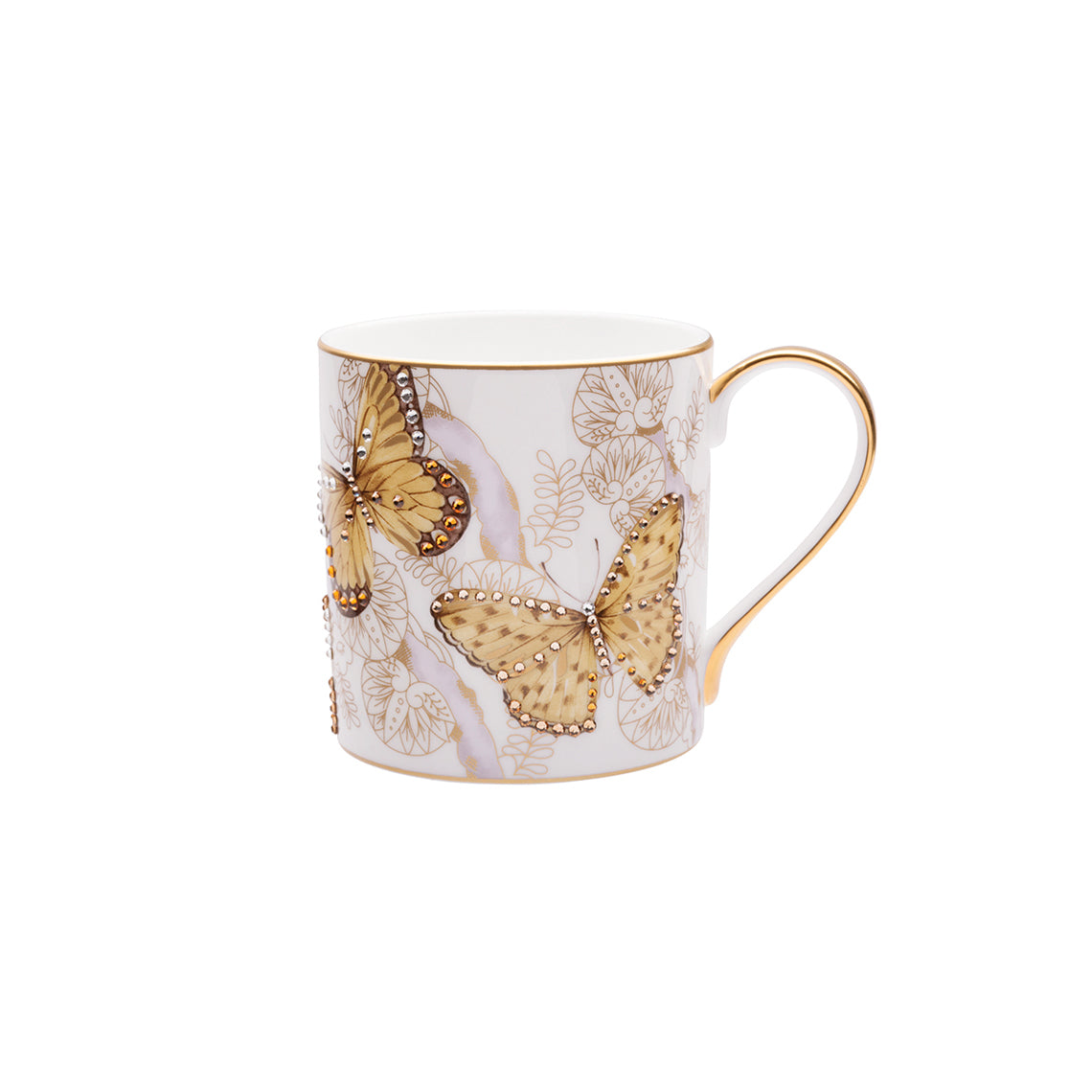 Prouna Butterfly Jeweled Mug White Background Photo