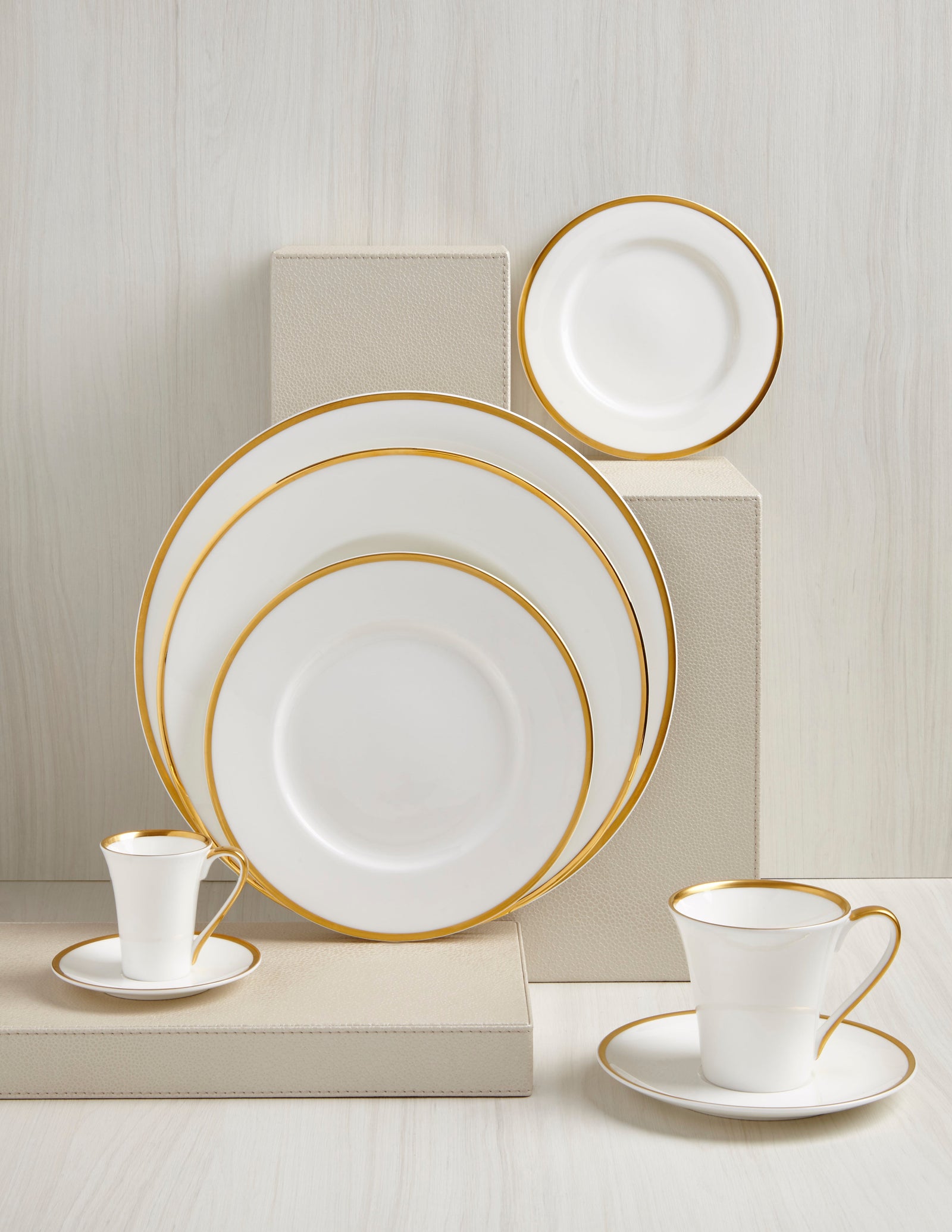 Prouna Comet Gold Cup & Saucer White Background Photo