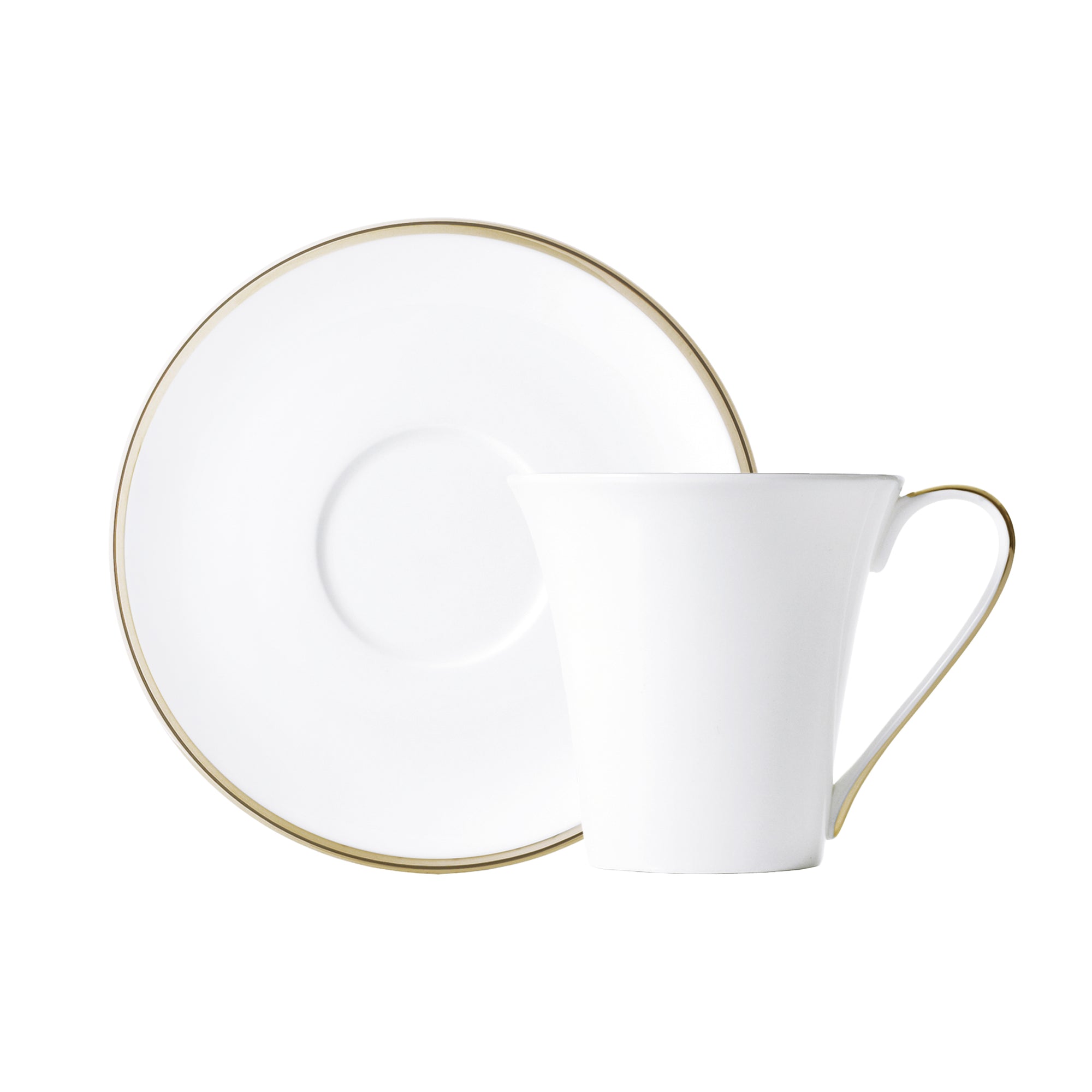 Prouna Comet Gold Cup & Saucer White Background Photo