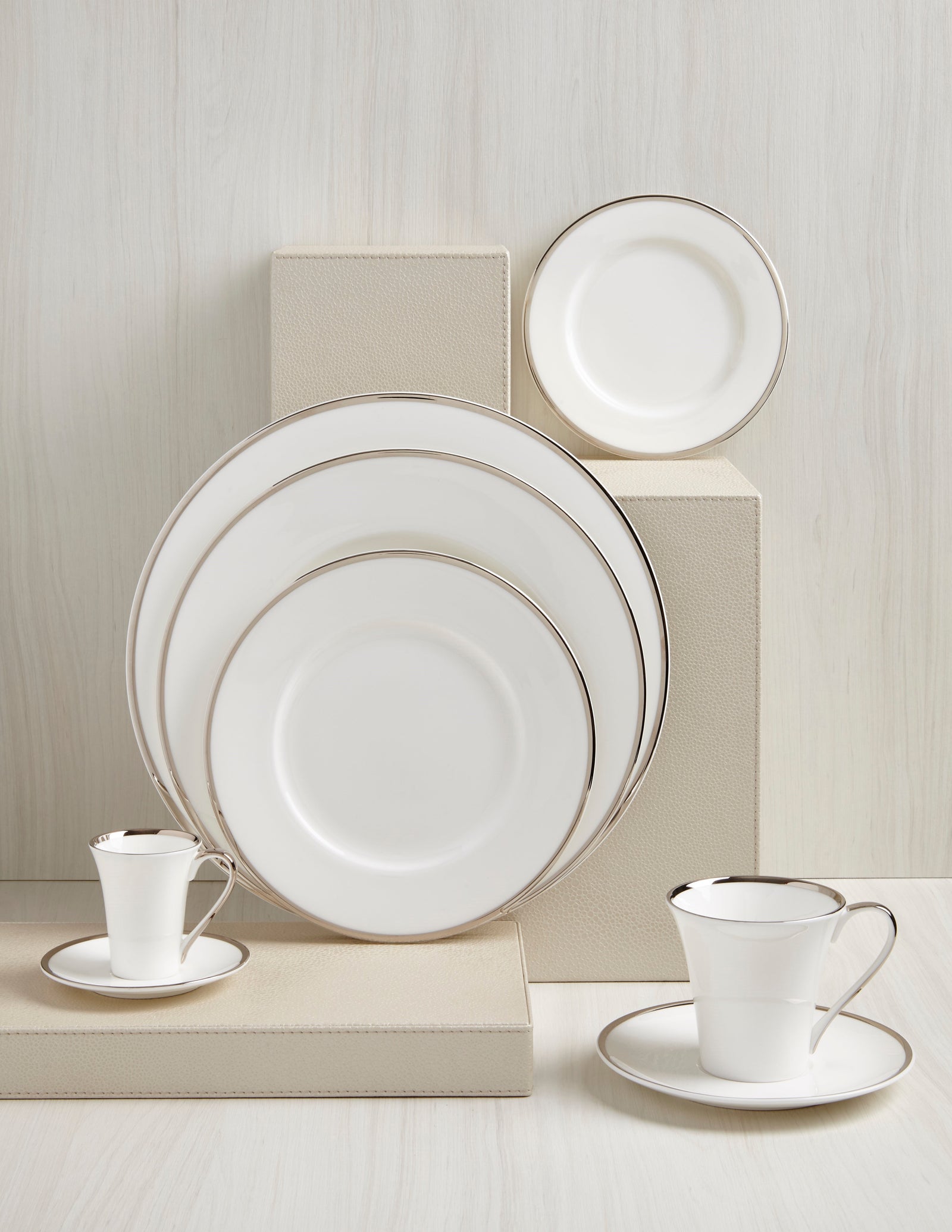 Prouna Comet Platinum Salad / Dessert Plate White Background Photo