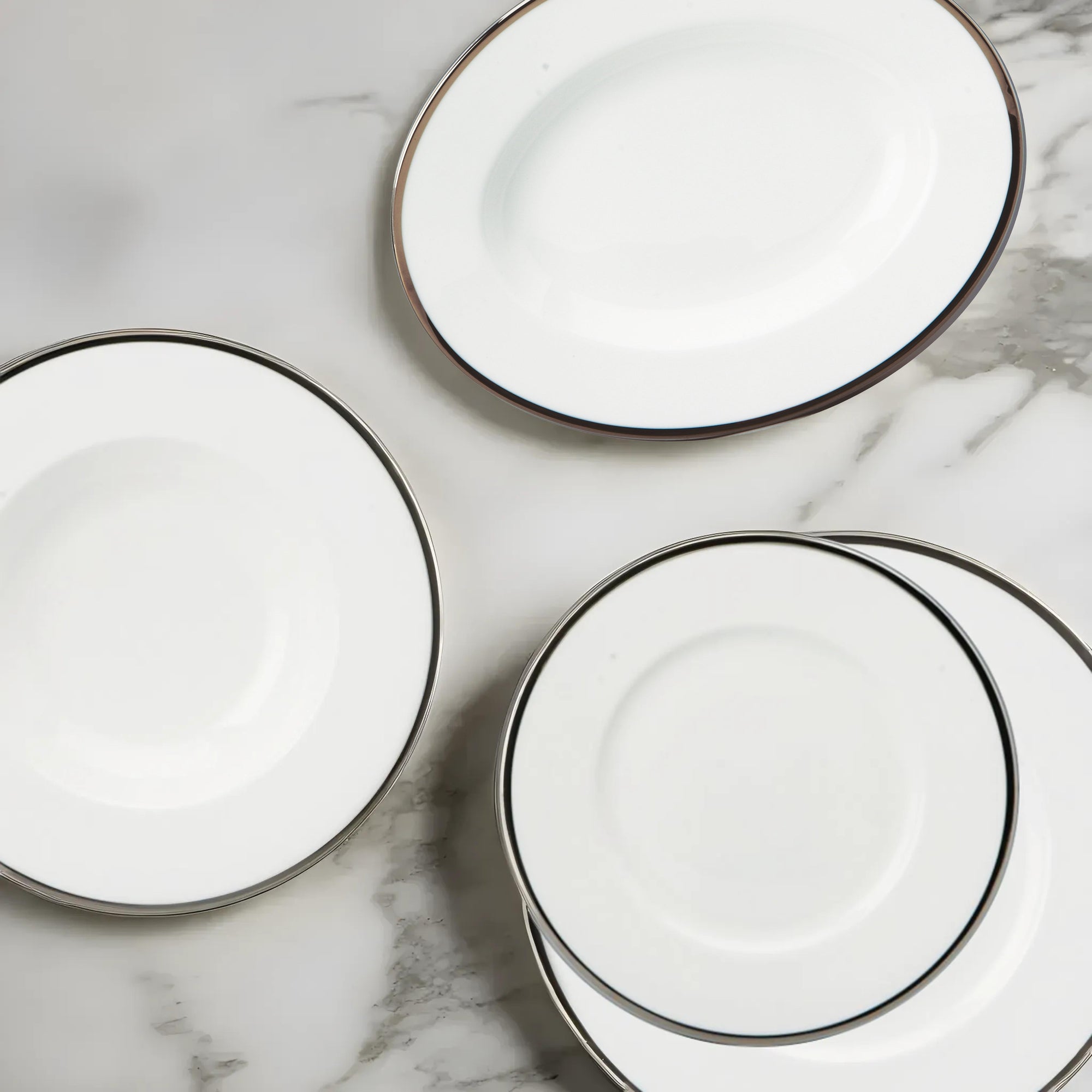Prouna Comet Platinum Dinner Plate White Background Photo