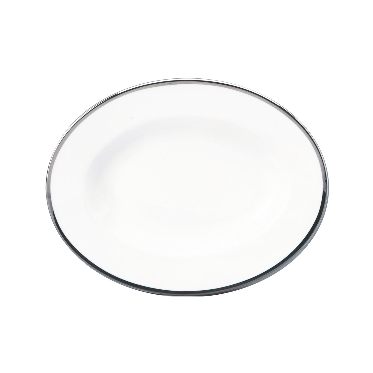 Prouna Comet Platinum 9&quot; Oval Platter White Background Photo