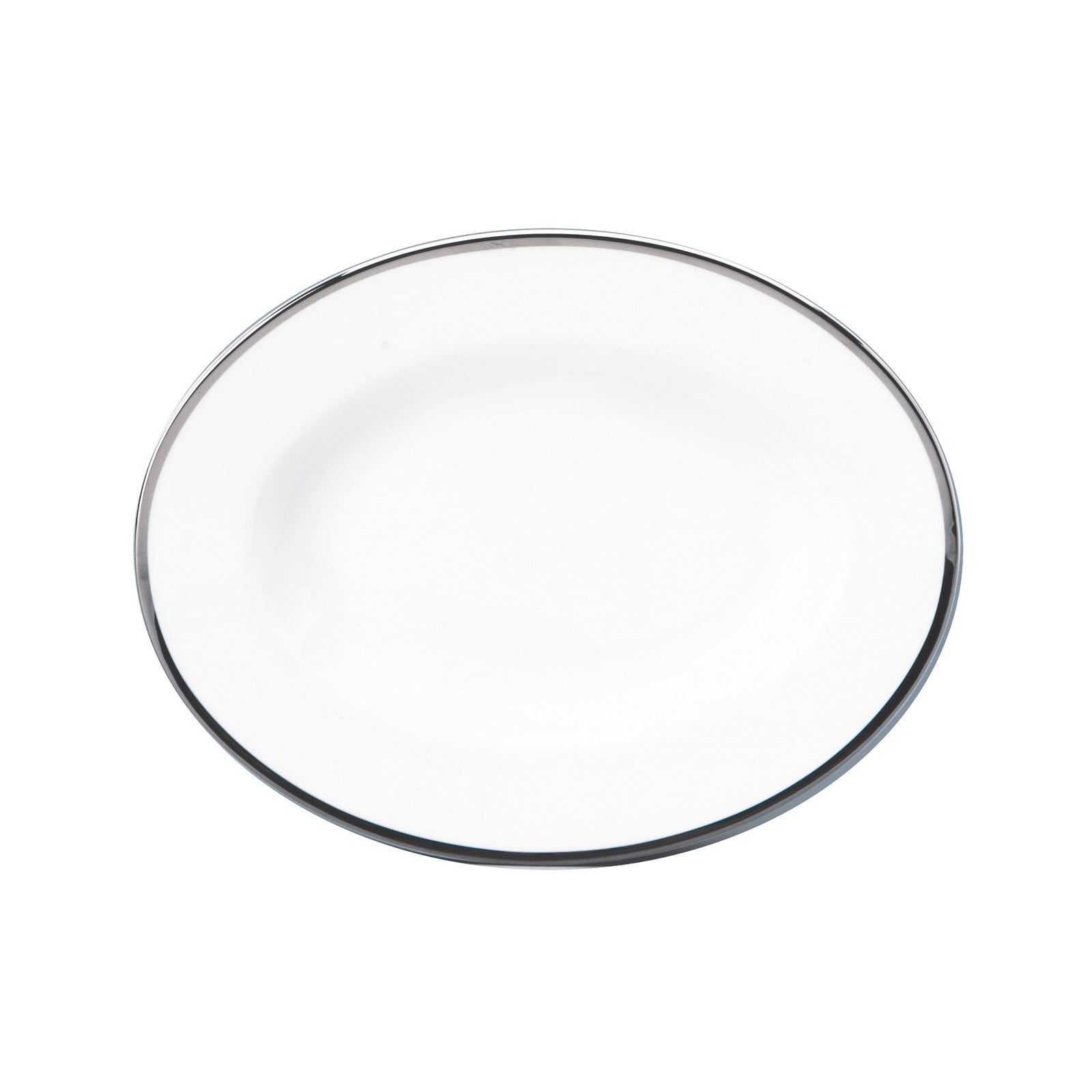 Prouna Comet Platinum 9" Oval Platter White Background Photo