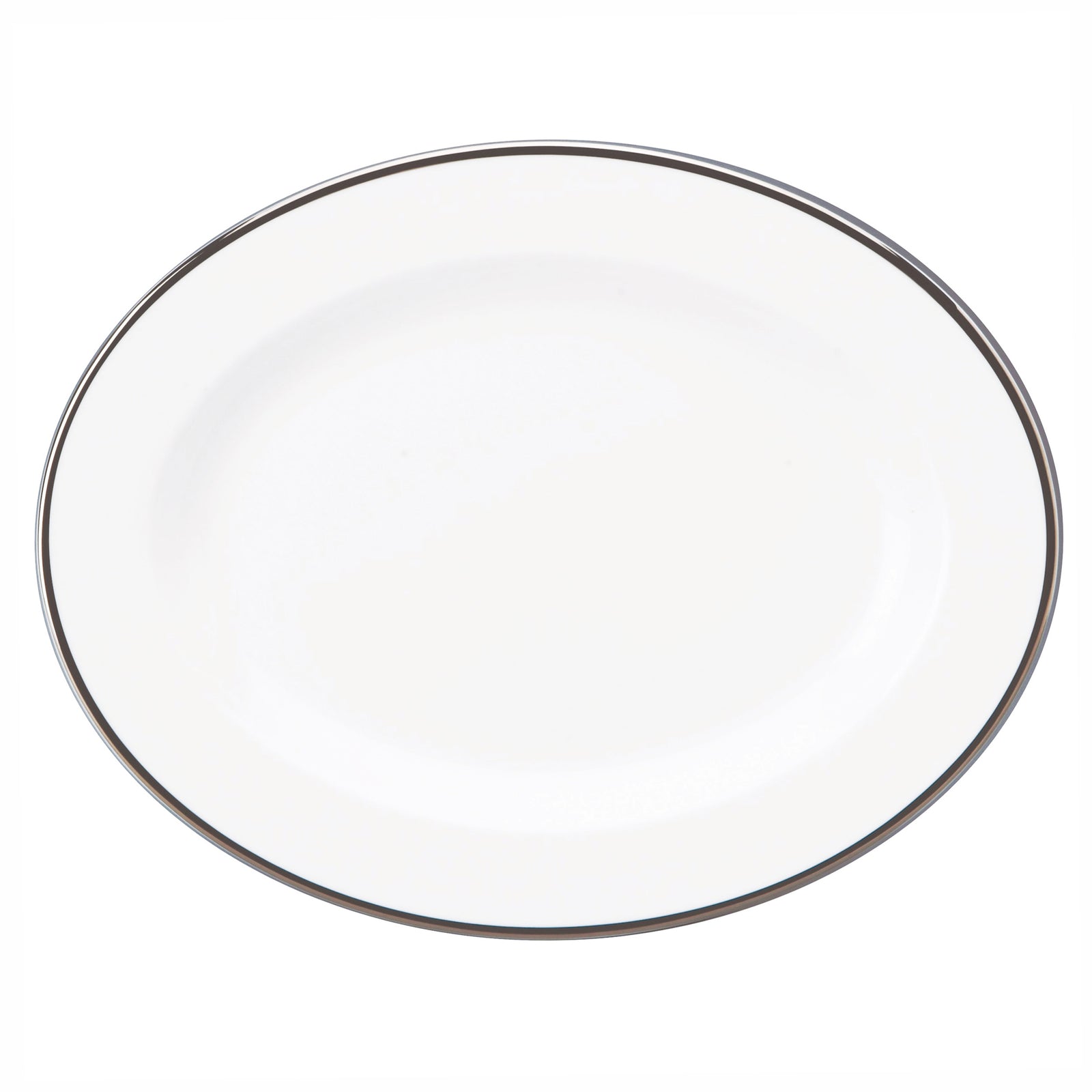 Prouna Comet Platinum 14" Oval Platter White Background Photo