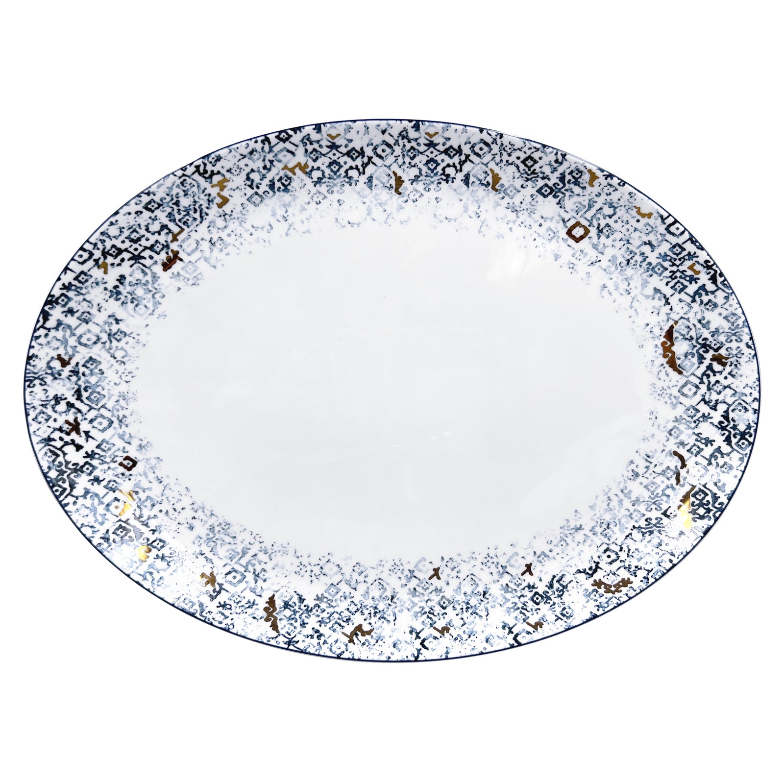 Cuenca 14" Oval Platter White Background Photo