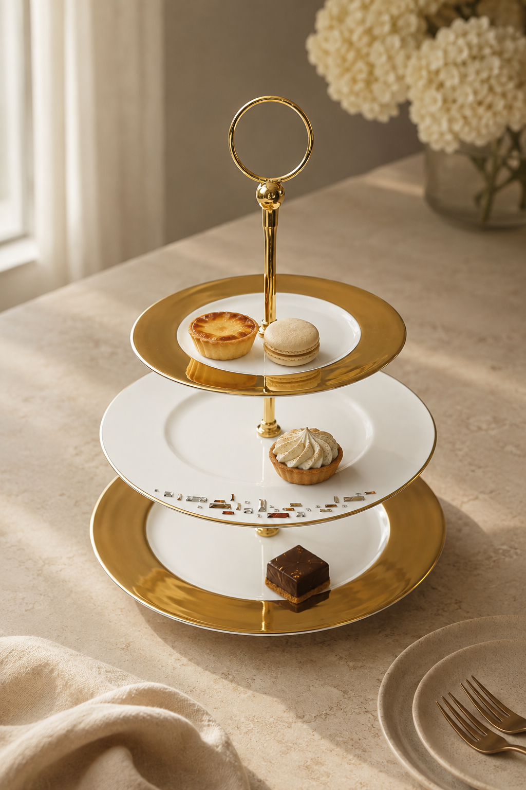 3-Tier Cake Stand - Gold