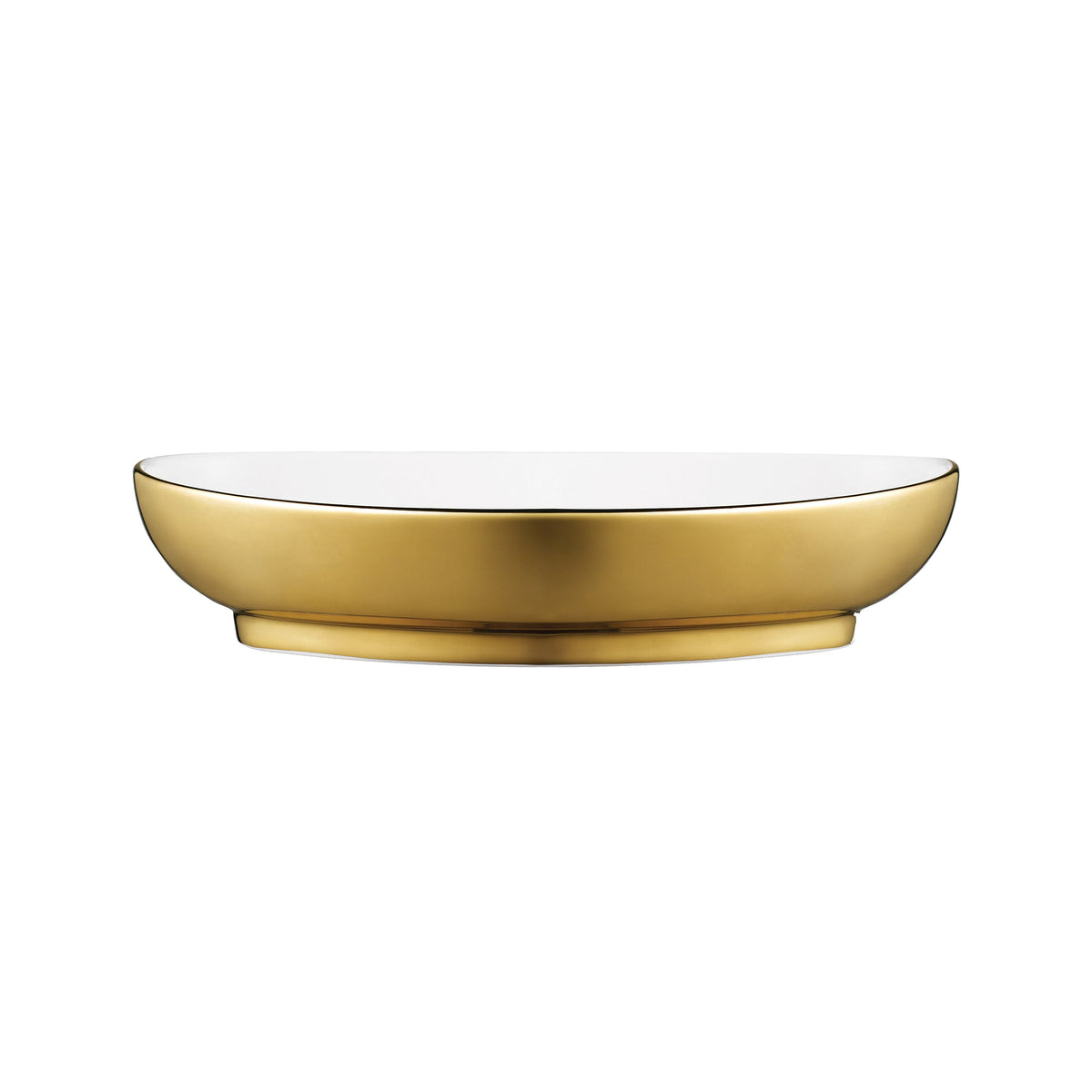 Prouna Diana Gold 9&quot; Oval Platter White Background Photo