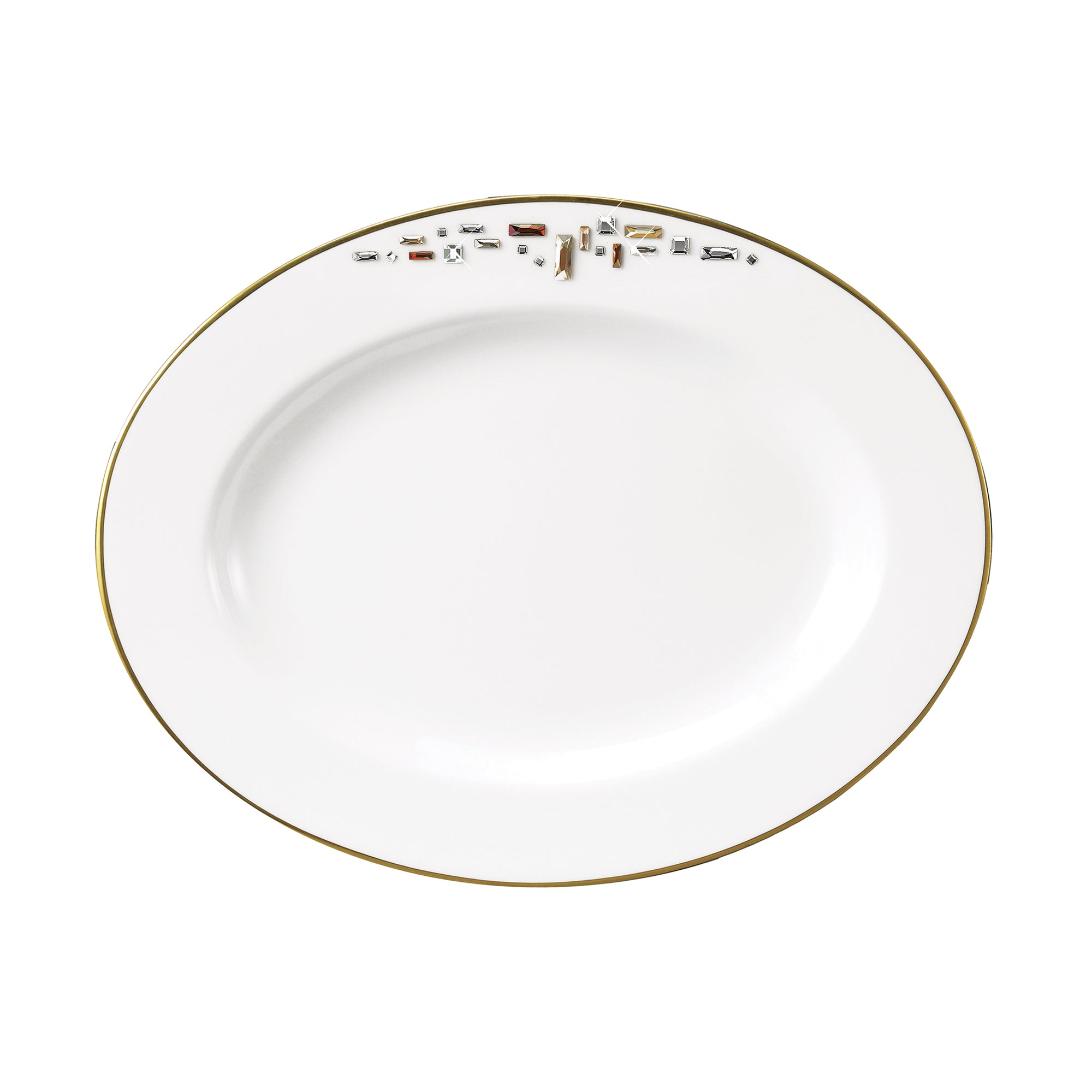 Prouna Diana Gold 11" Oval Platter White Background Photo