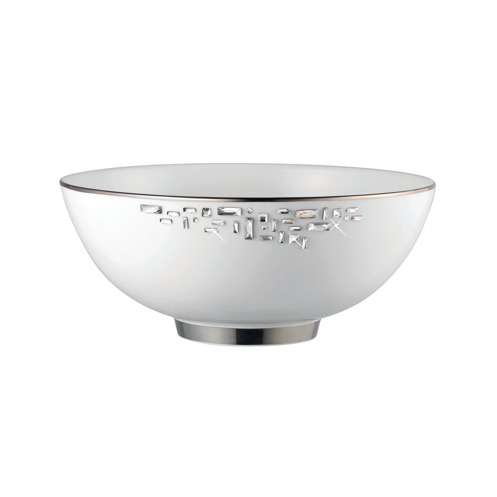 Prouna Diana Black / Platinum Serving Bowl White Background Photo