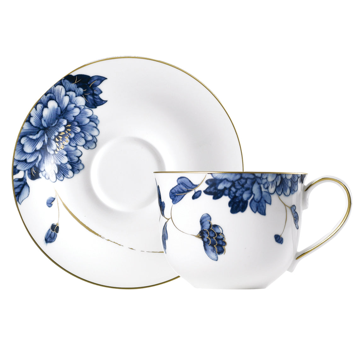 Prouna Emperor Flower Tea Cup &amp; Saucer White Background Photo