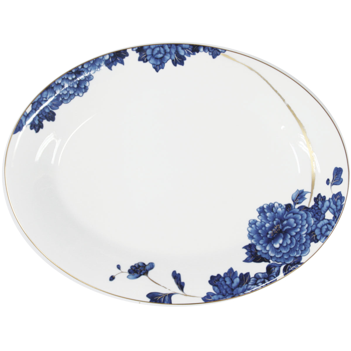 Prouna Emperor Flower 16&quot; Oval Platter White Background Photo