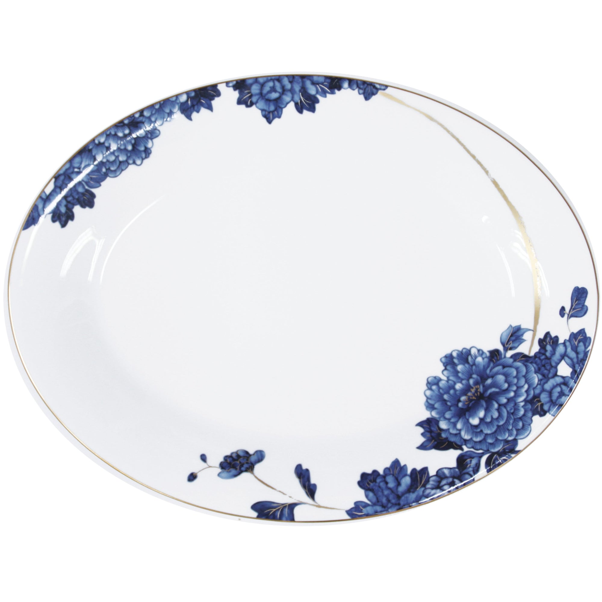 Prouna Emperor Flower 16" Oval Platter White Background Photo