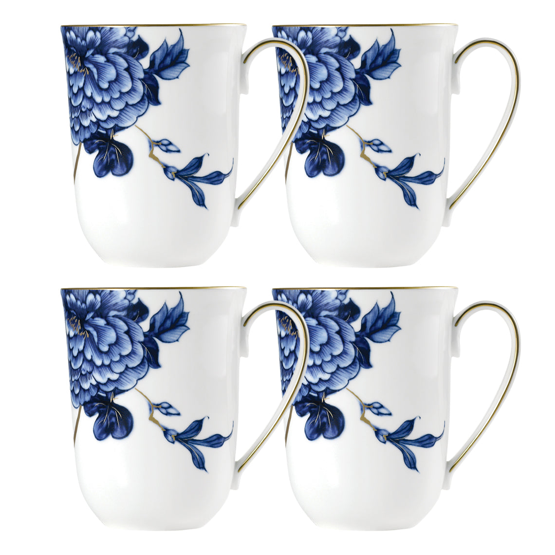 Prouna Emperor Flower Mug Set of 4 White Background Photo