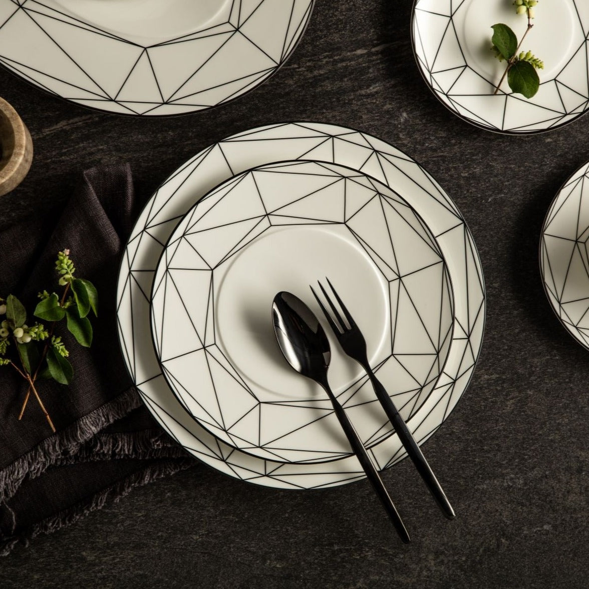 Prouna Gem Cut Onyx Bread & Butter Plate White Background Photo