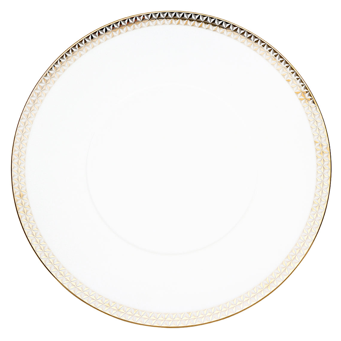 Prouna Gem Cut Gold Charger Plate White Background Photo