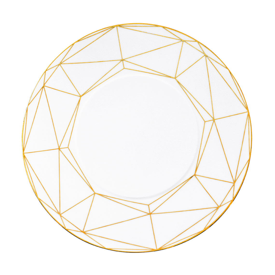 Prouna Gem Cut Gold Dinner Plate White Background Photo