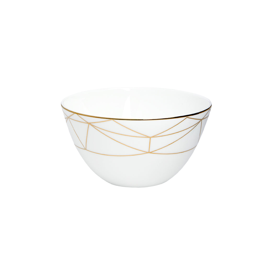 Prouna Gem Cut Gold Cereal / All Purpose Bowl White Background Photo