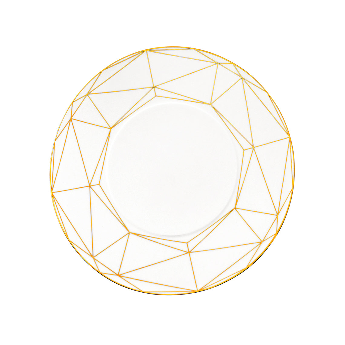 Prouna Gem Cut Gold Salad / Dessert/Appetizer Plate White Background Photo