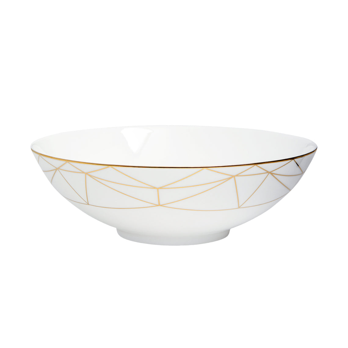 Prouna Gem Cut Gold Serving Bowl White Background Photo