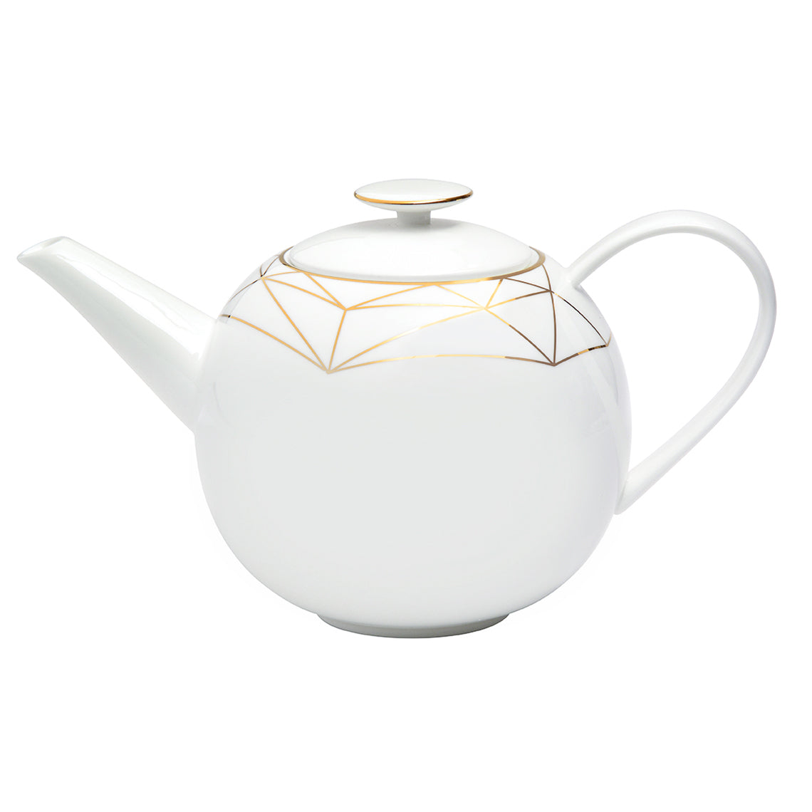 Prouna Gem Cut Gold Teapot White Background Photo