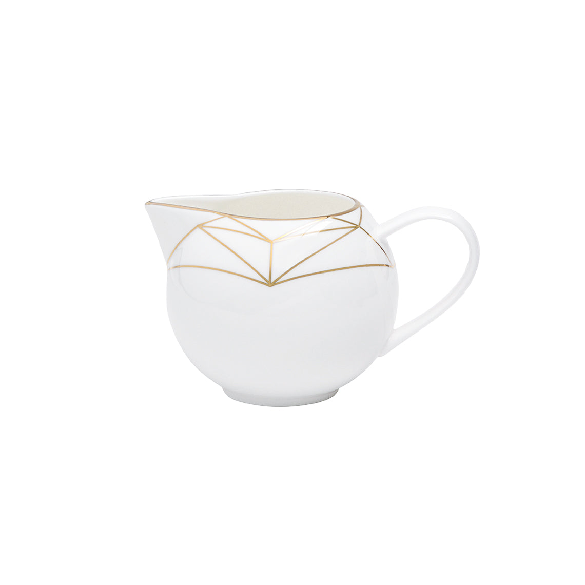 Prouna Gem Cut Gold Creamer White Background Photo