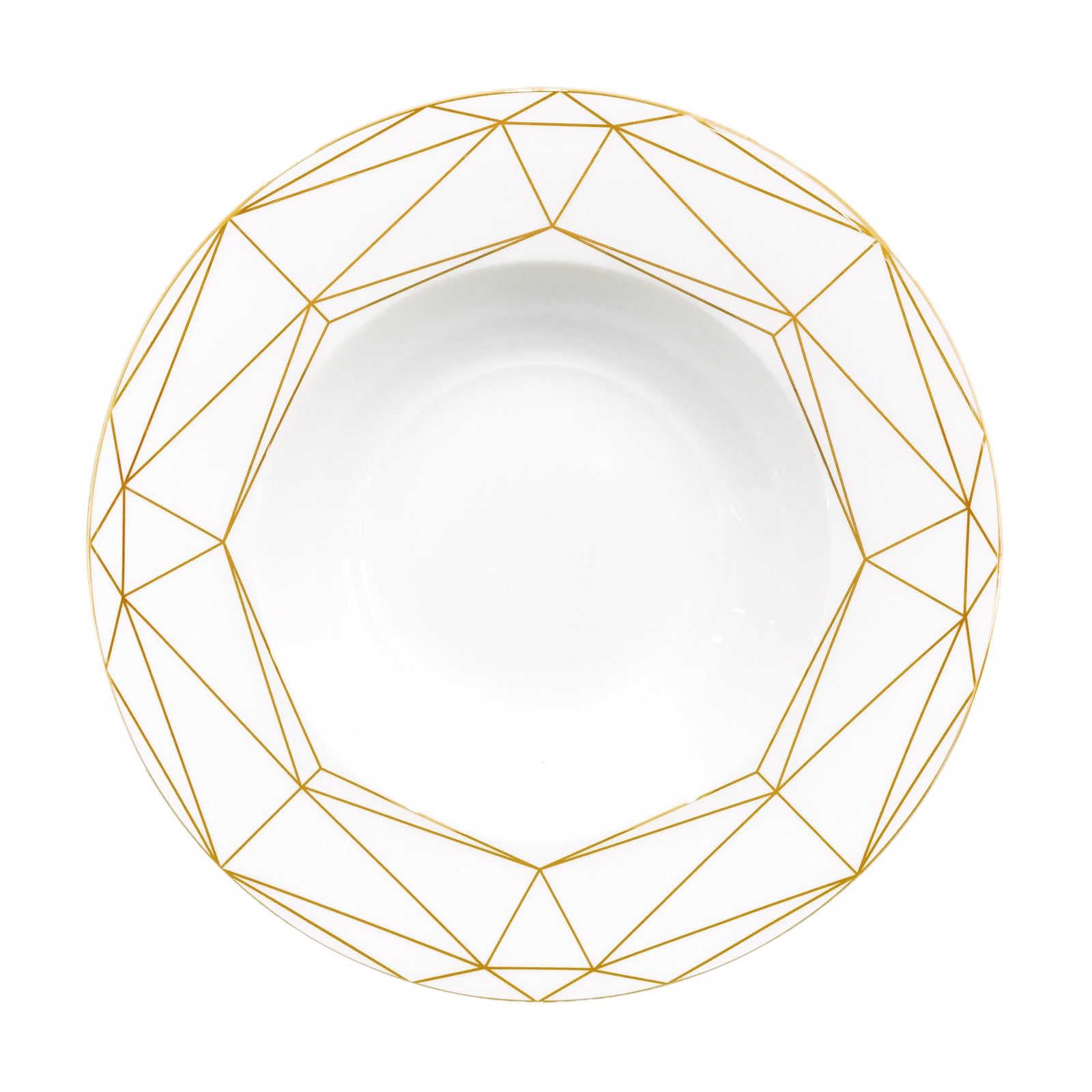 Prouna Gem Cut Gold All Purpose Rim Bowl White Background Photo
