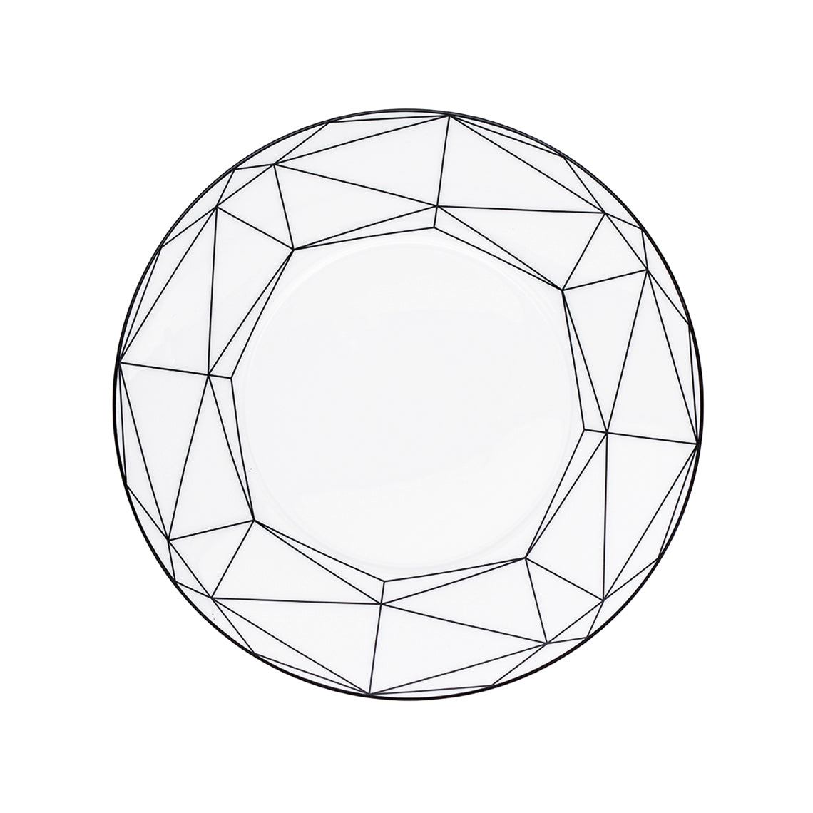 Prouna Gem Cut Onyx Salad/Dessert/Appetizer Plate White Background Photo