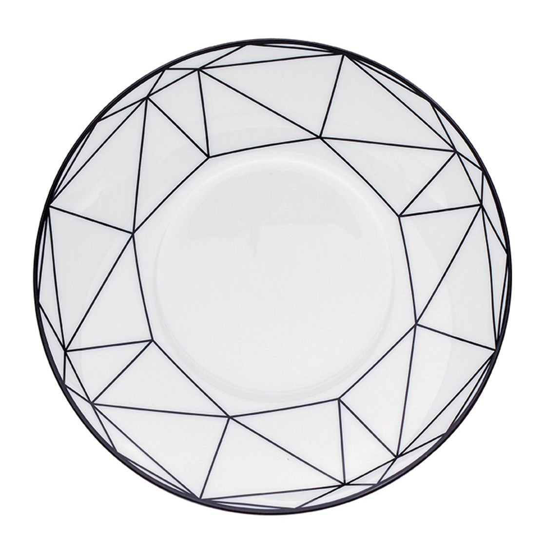 Gem Cut Onyx Bread &amp; Butter Plate White Background Photo