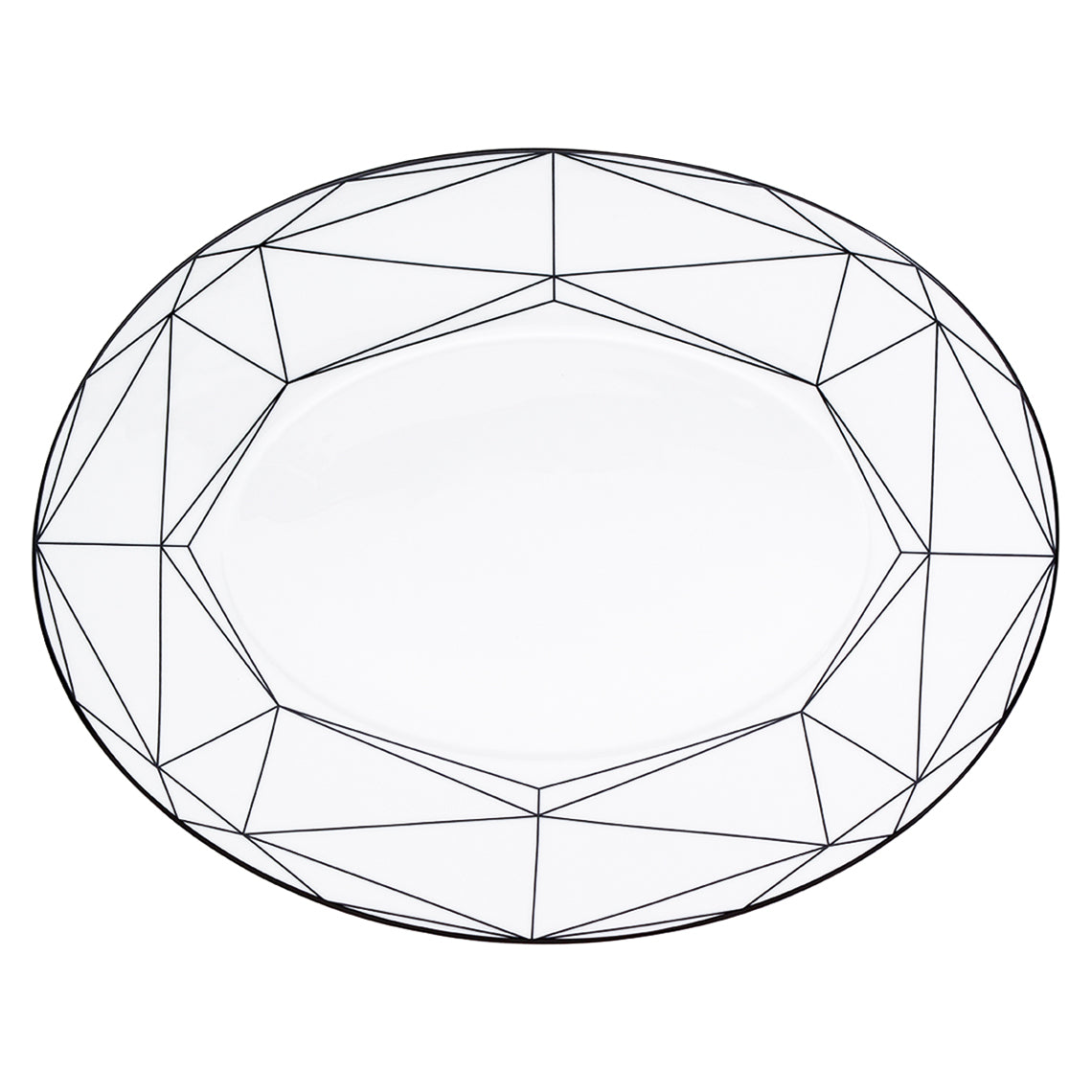 Prouna Gem Cut Onyx 14" Oval Platter White Background Photo